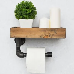 Étagère boruraf noyer/noir - 28x16x15 cm