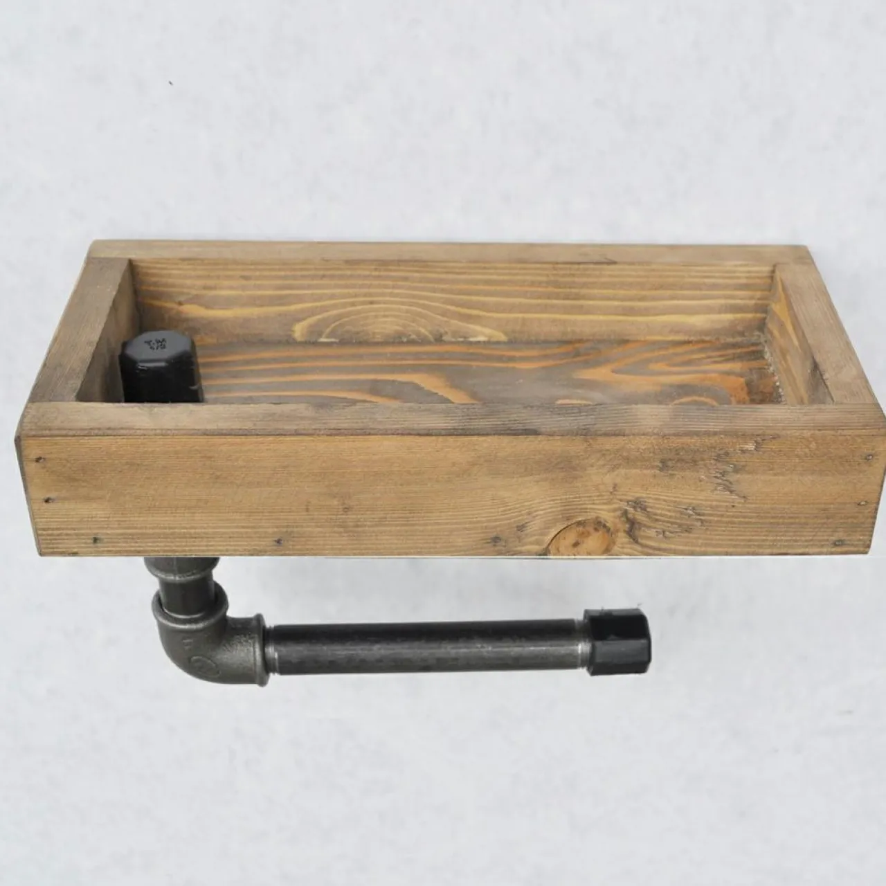 Étagère boruraf noyer/noir - 28x16x15 cm