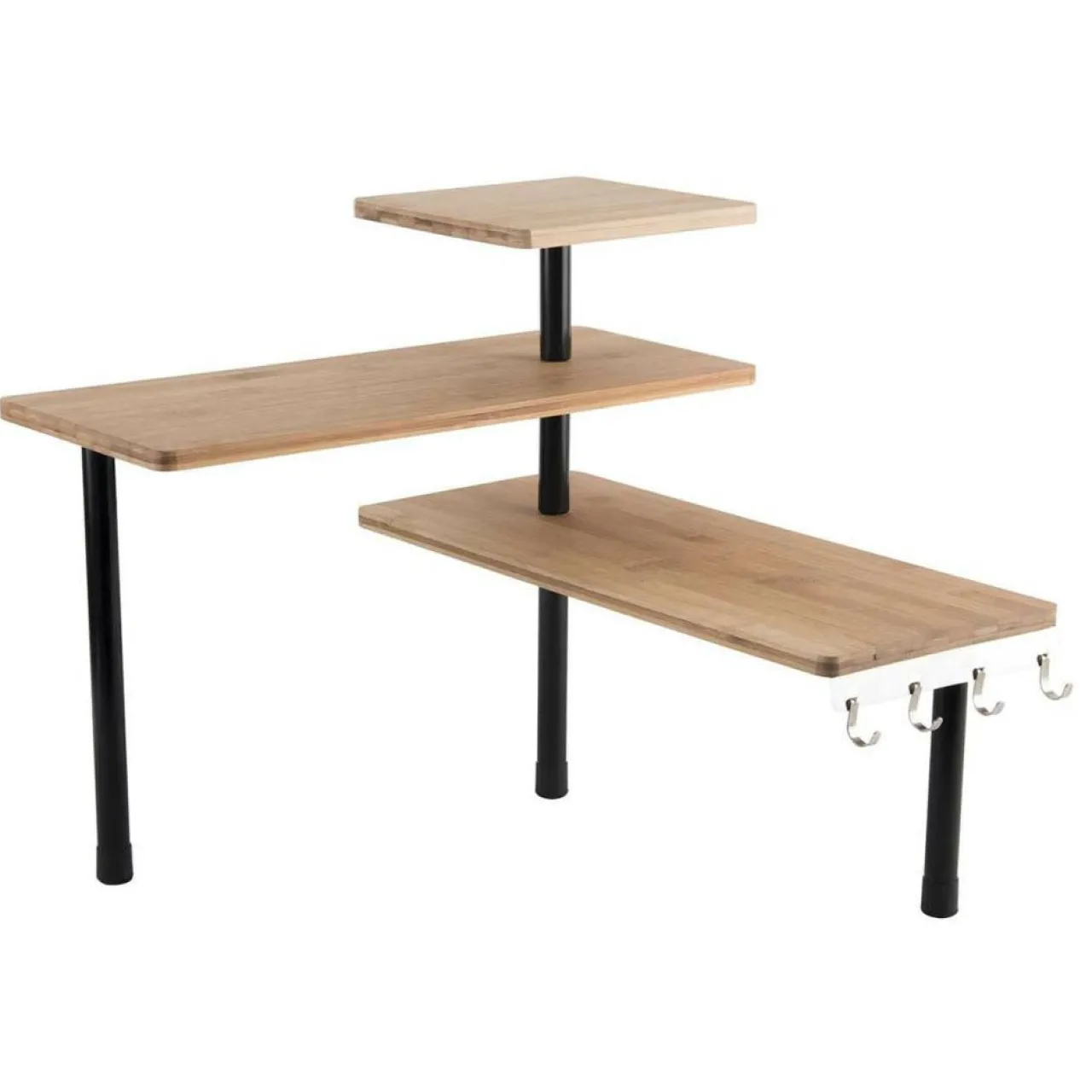 Étagère d'angle modulable 3 niveaux marron - 43x27x43 cm