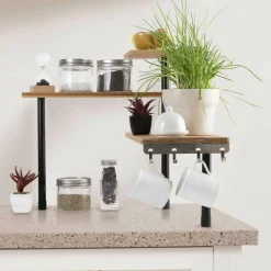 Étagère d'angle modulable 3 niveaux marron - 43x27x43 cm