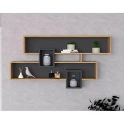 Étagère Karen saphir/anthracite - 120x22x72.2 cm