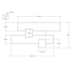 Étagère Karen saphir/anthracite - 120x22x72.2 cm