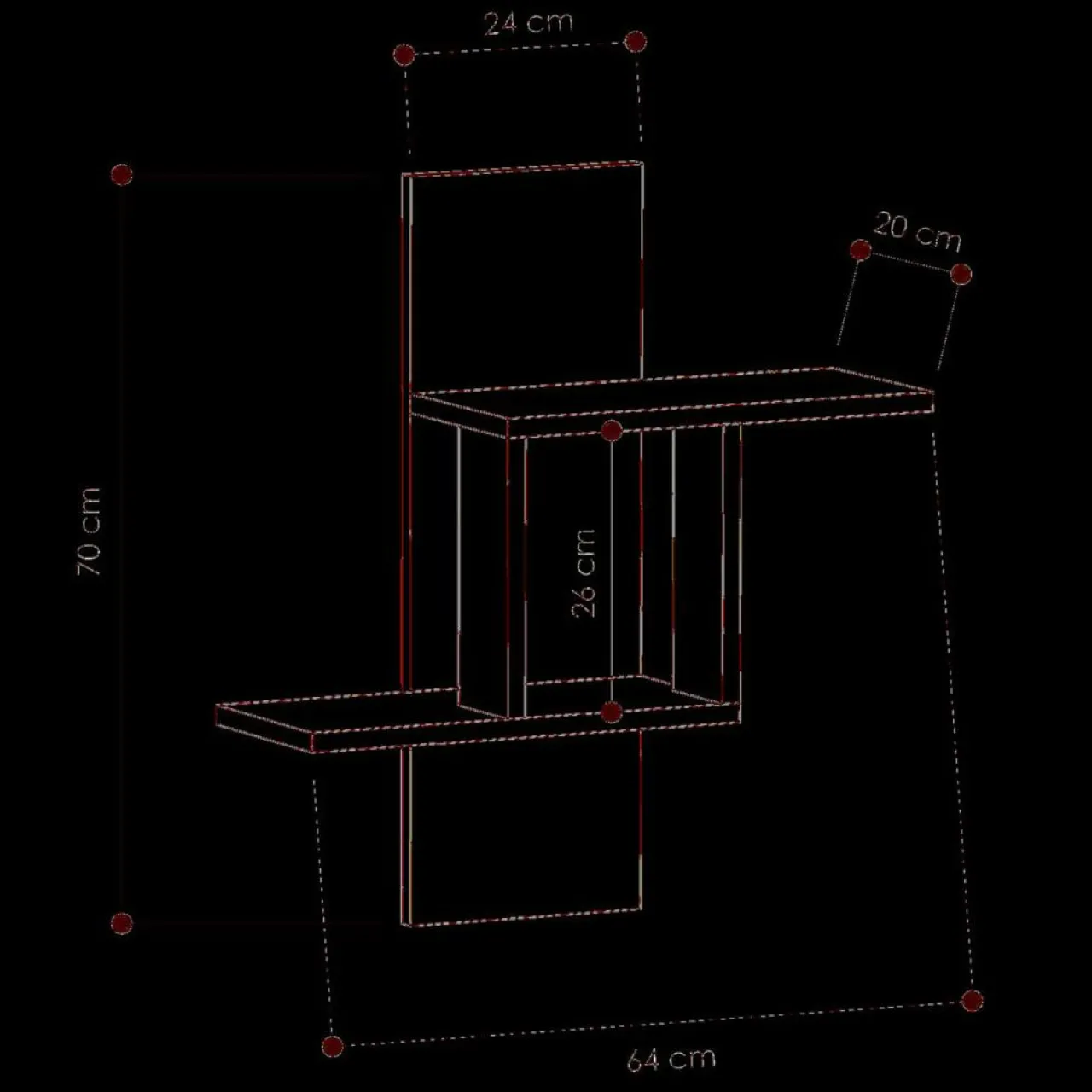 Étagère Mill blanche - 20x64x70 cm