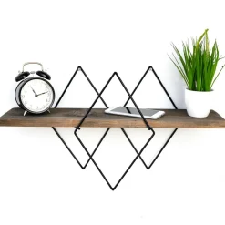 Étagère murale noyer noir - 60x32x15 cm