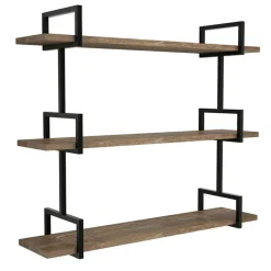 Étagère murale Uras noyer - 90x76x22,5 cm