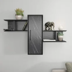 Étagère Olida-Bendire noire - 118.6x35x51.8 cm