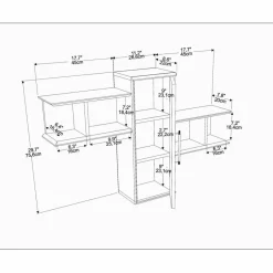 Étagère Olida-Bendire noire - 118.6x35x51.8 cm