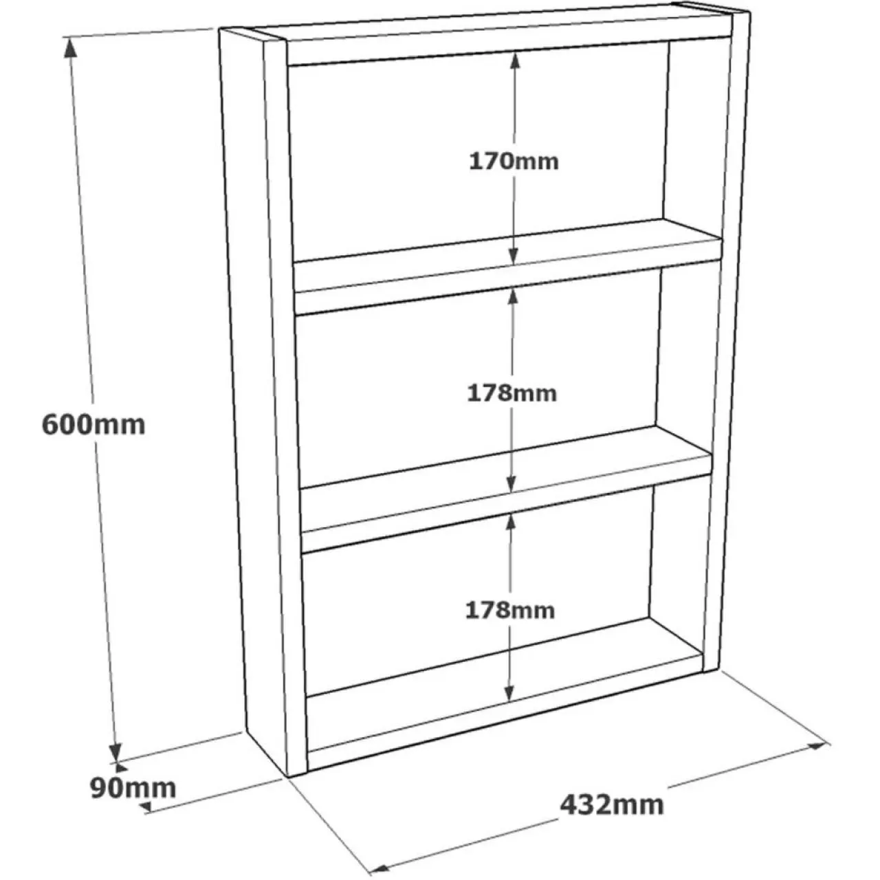 Étagère PR1A pin atlantique - 43.2x60x9 cm