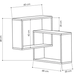Étagère ring naturelle - 68x68x60 cm