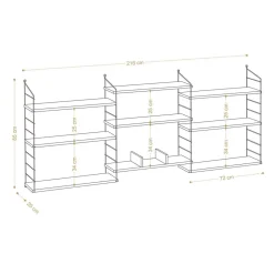 Étagères Laba chêne - 85x216x20 cm