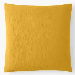 Taie d'oreiller 100% Gaze de coton jaune