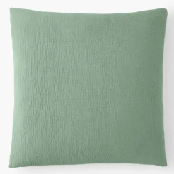 Taie d'oreiller 100% Gaze de coton verte
