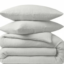 Taie d'oreiller 100% Gaze de coton grise