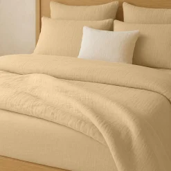 Taie D'oreiller 100% Gaze de Coton Lavé ecru naturel