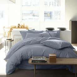 Taie D'oreiller 100% Percale de Coton bleu forever