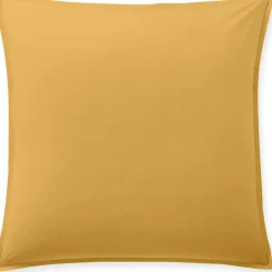 Taie D'oreiller 100% Percale de Coton jaune moutarde