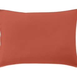 Taie D'oreiller 100% Percale de Coton terre de sienne