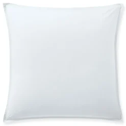 Taie d'oreiller avec volant en percale de coton lavé blanc nuage
