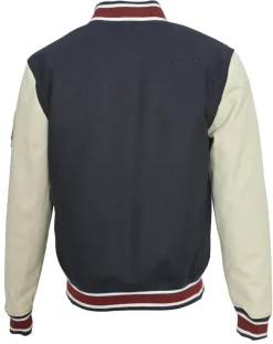 Teddy en Laine & Cuir Bron bleu marine