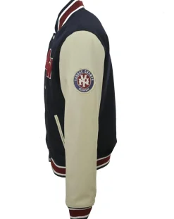 Teddy en Laine & Cuir Bron bleu marine