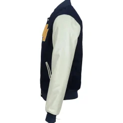 Teddy en Laine & Cuir Char bleu