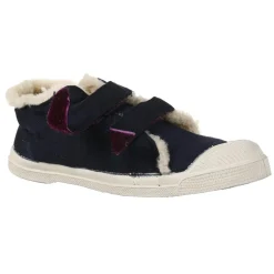 Tennis basses fourrées à scratch marine