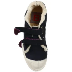 Tennis basses fourrées à scratch marine