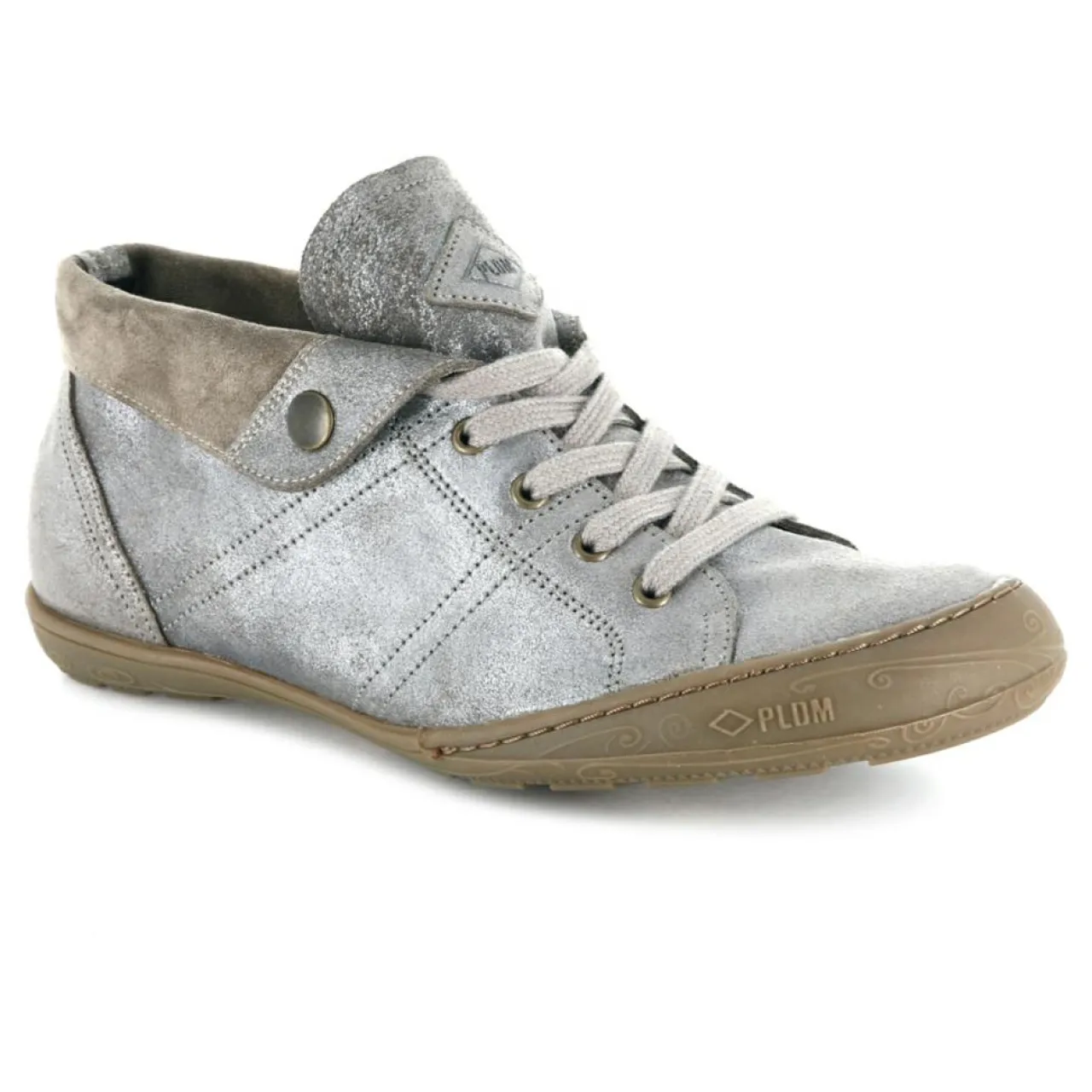 Tennis montantes en Cuir argentées