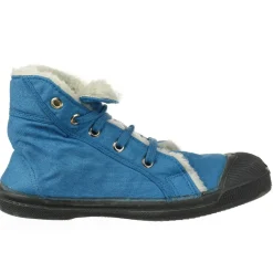 Tennis montantes Mid Fourrées lacets turquoise