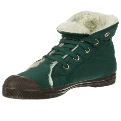 Tennis montantes Mid Fourrées lacets vertes
