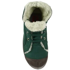Tennis montantes Mid Fourrées lacets vertes