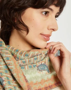 Étole en Coton Mea vert d'eau - 50x150 cm