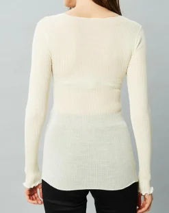 Top Cécile en Laine & Soie ivoire