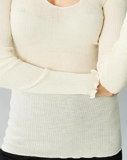 Top Cécile en Laine & Soie ivoire