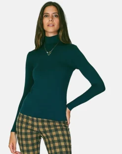 Top Col Roulé Pauline vert gazon