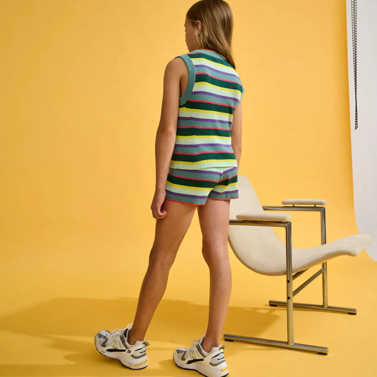 Top côtelé Gemfi rayé multicolore