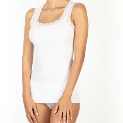 Top en Coton dentelle blanc