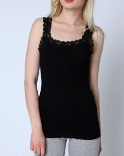 Top en Coton dentelle noir