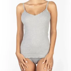 Top en coton gris