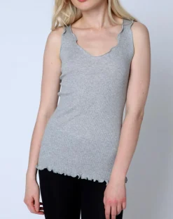 Top en Coton larges bretelles gris