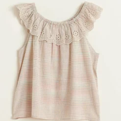 Top en Coton Pupil à broderie anglaise multicolore