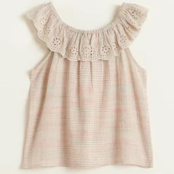 Top en Coton Pupil à broderie anglaise multicolore