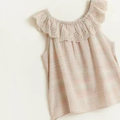 Top en Coton Pupil à broderie anglaise multicolore