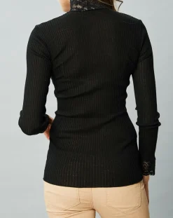 Top en Laine mélangée noir