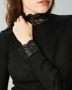 Top en Laine mélangée noir