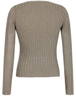 Top en maille Côte Lurex argenté