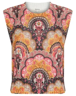 Top en maille Fall Torsade imprimé rose/multicolore