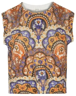 Top en maille Fall Torsade imprimé violet/multicolore