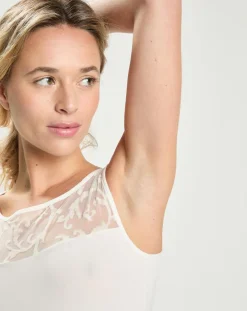 Top en micromodal sans manches naturel