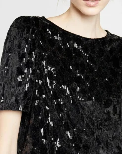 Top en Velours & Sequins Casey noir